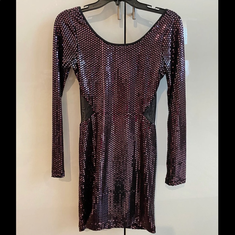 RUBY ROX DARK PURPLE SEQUINS DRESS size small